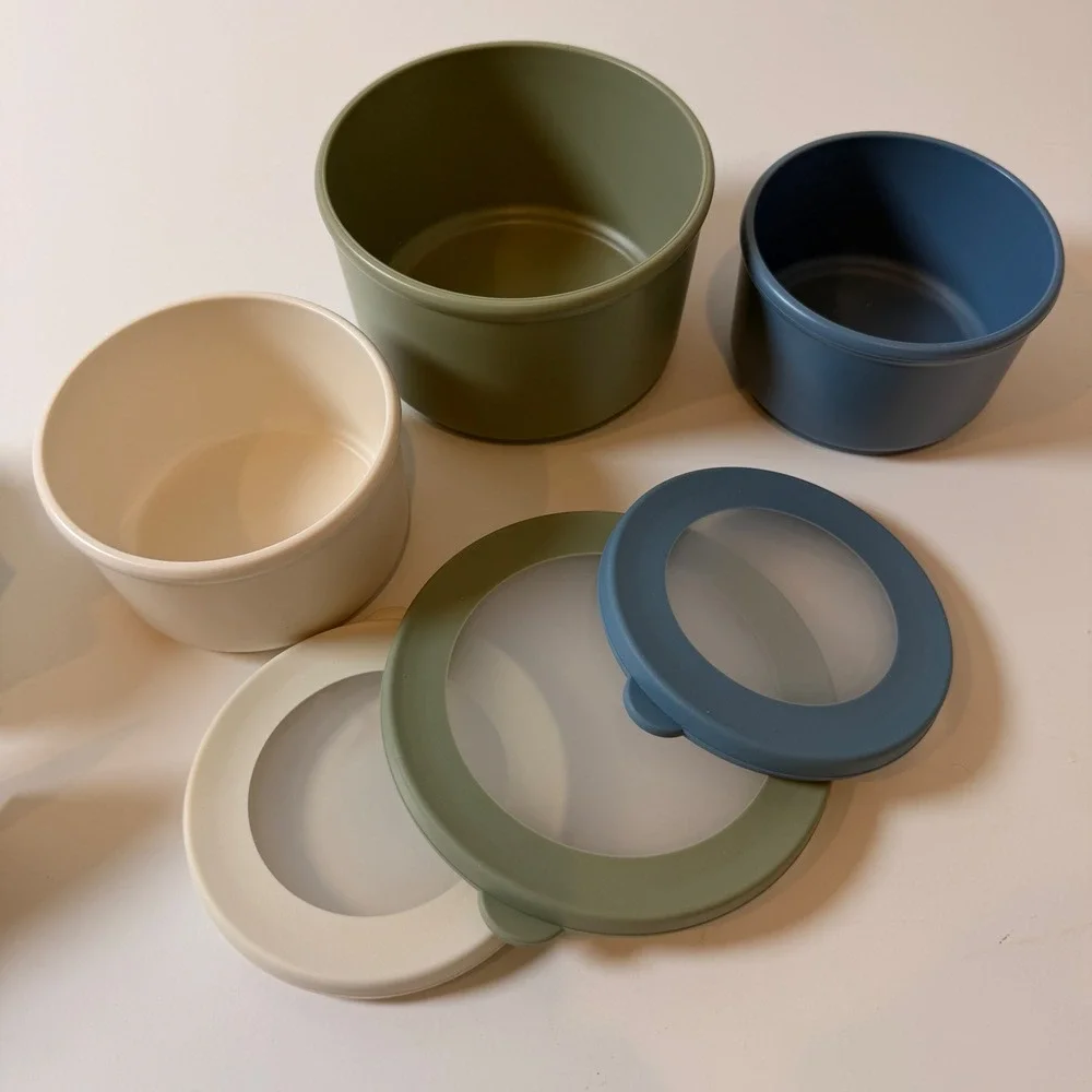Figmint 6 Piece Food Storage Container Set Recycled PET BPA Free Earth Tones